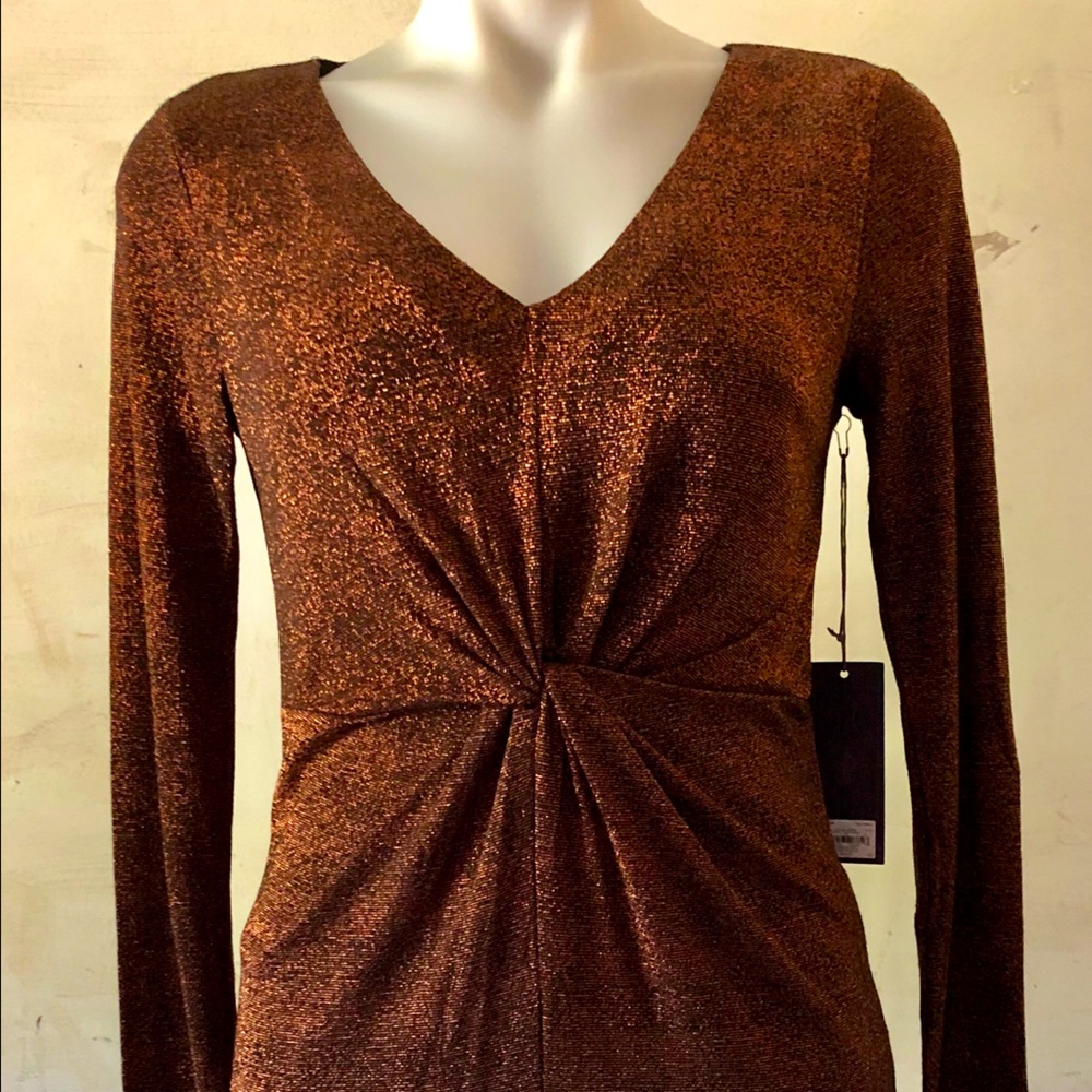 JENNIFER LOPEZ Women’s Copper Long Sleeve Dress Sm